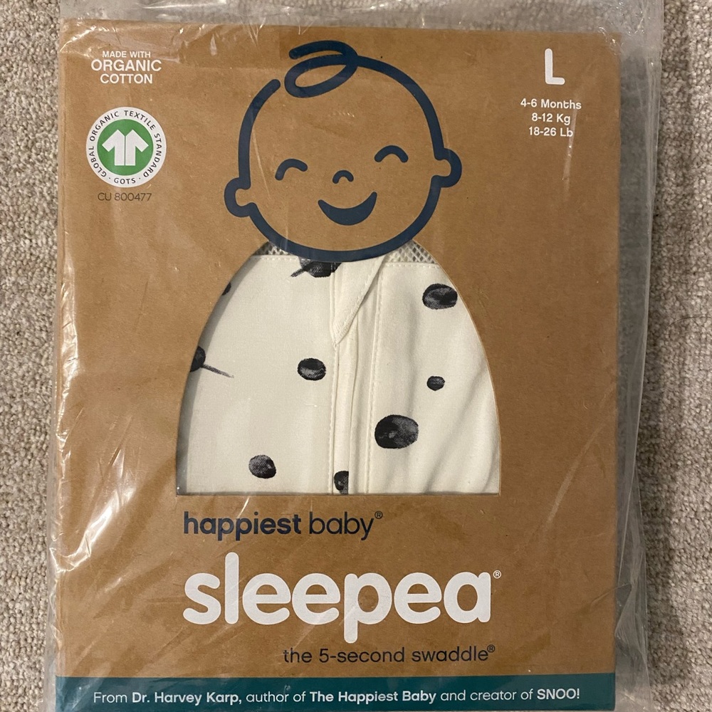 Happiest baby sleepea, the 5-second swaddle, 4-6M, Large, Ivory Planets